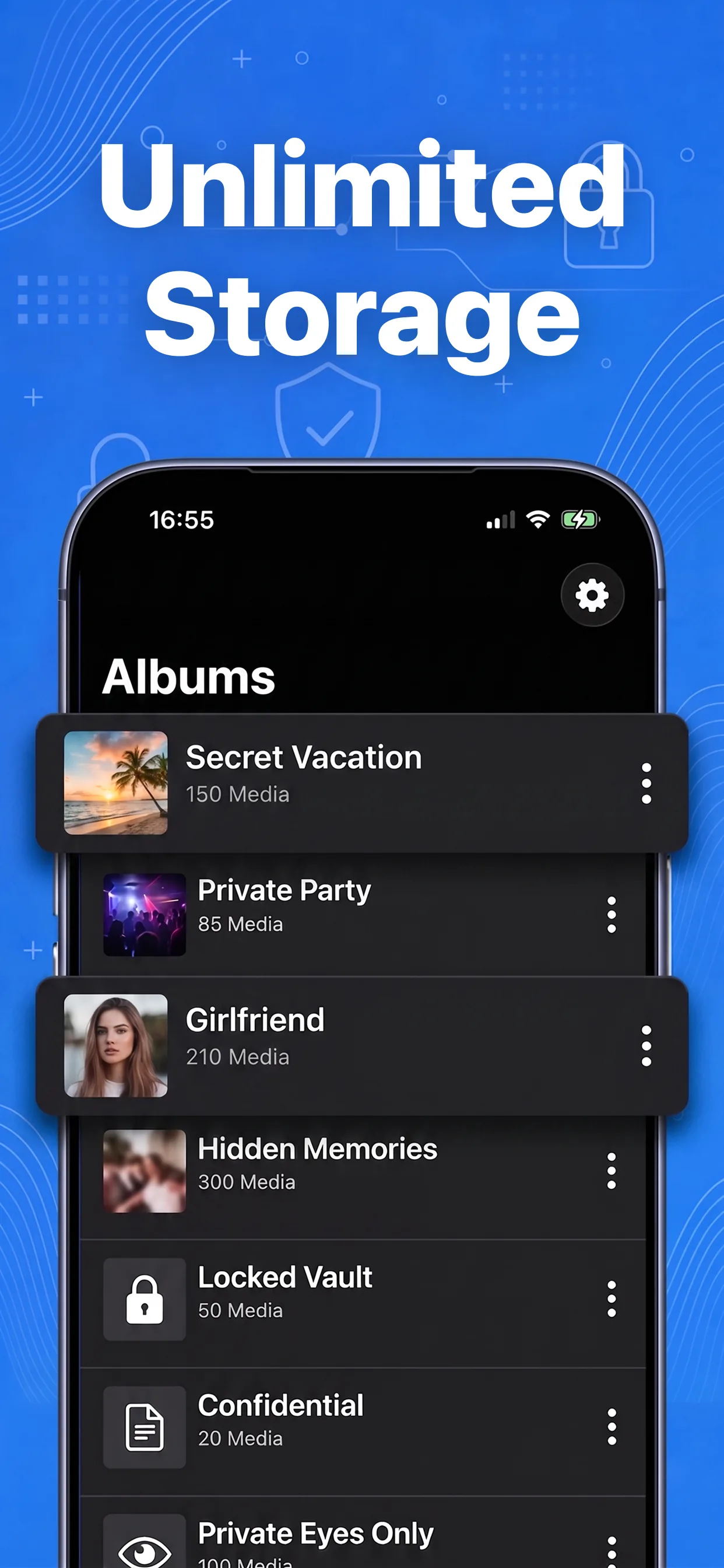 Hide Pictures Videos Biometric Auto-Lock Feature